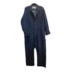 Vtg Bercowear Denim Coveralls Mens 50R Newport News Shipbuilding USA Work Grunge